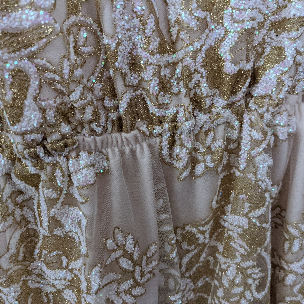 Southern fried chic gold sparkle country dress - Picture 8 of 8